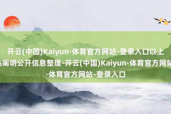 开云(中国)Kaiyun·体育官方网站-登录入口以上内容由本站阐明公开信息整理-开云(中国)Kaiyun·体育官方网站-登录入口