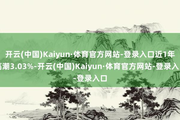 开云(中国)Kaiyun·体育官方网站-登录入口近1年高潮3.03%-开云(中国)Kaiyun·体育官方网站-登录入口