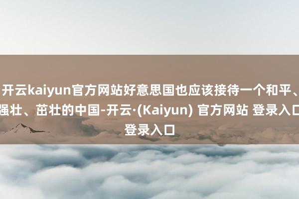 开云kaiyun官方网站好意思国也应该接待一个和平、强壮、茁壮的中国-开云·(Kaiyun) 官方网站 登录入口